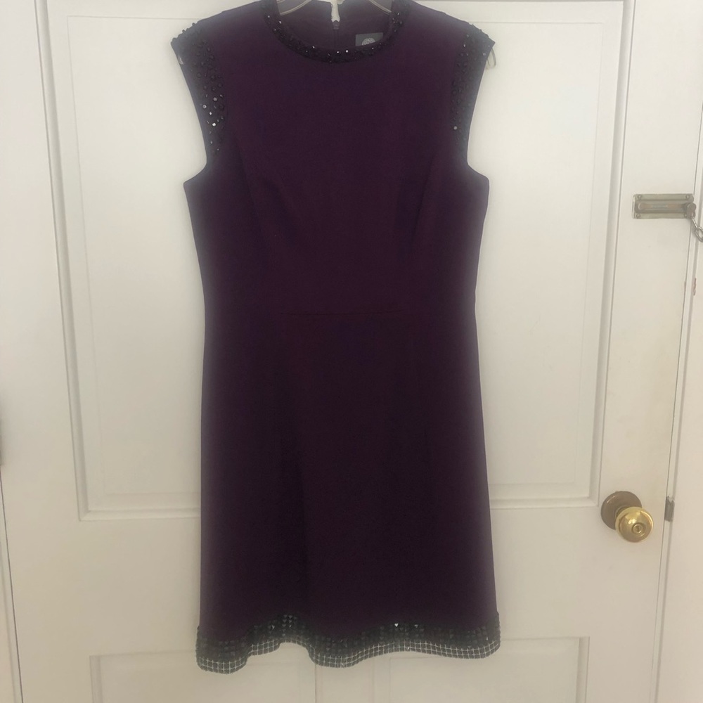 Vince Camilo plum color dress with black beads.
